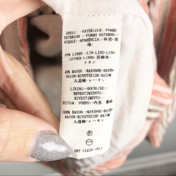 FREE PEOPLE | Simply Stripe Slouchy Boyfriend Style Blazer Linen Oversized Small - Picture 10 of 13